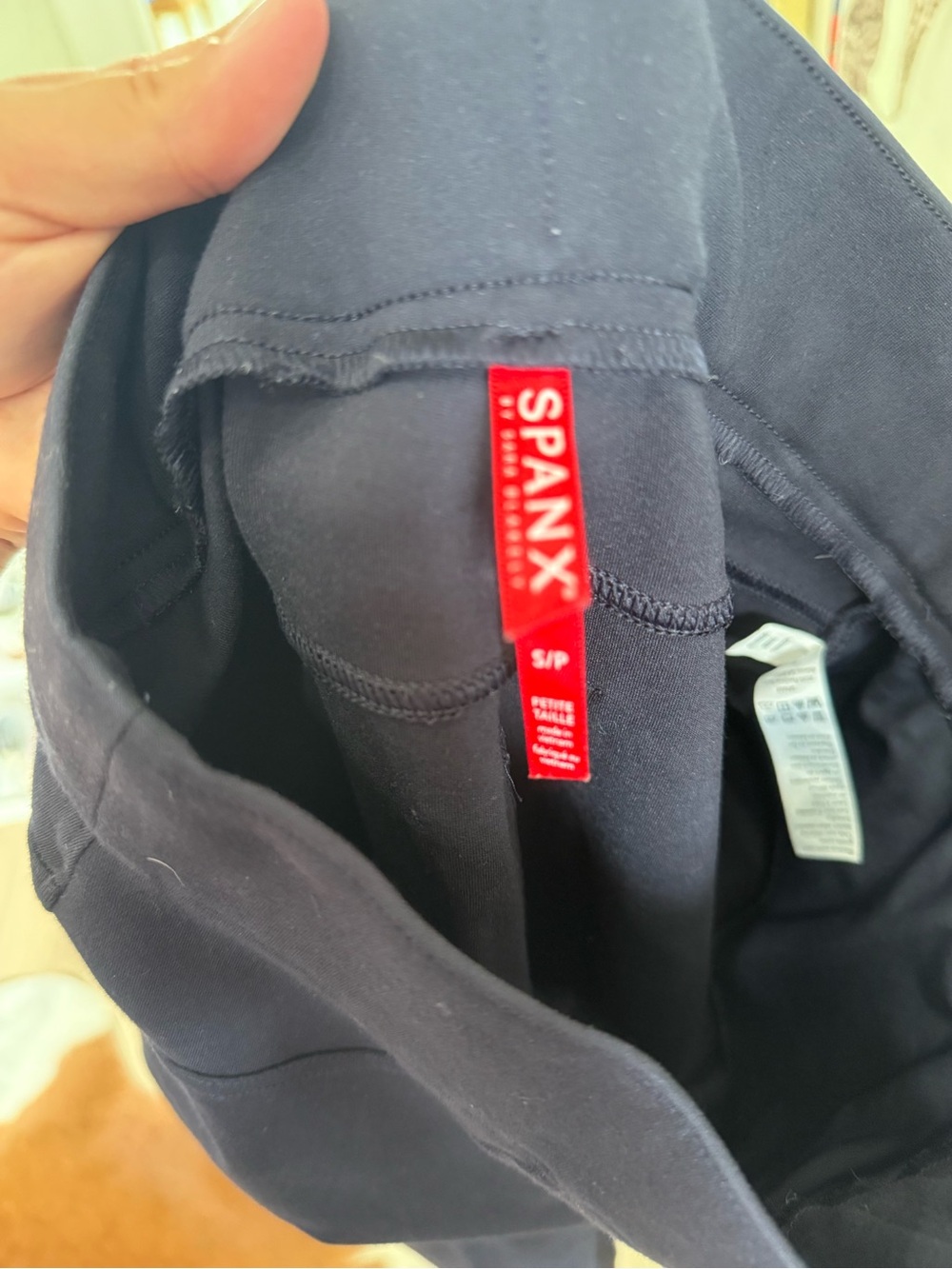 SPANX Black Leggings with Red Brand Tag